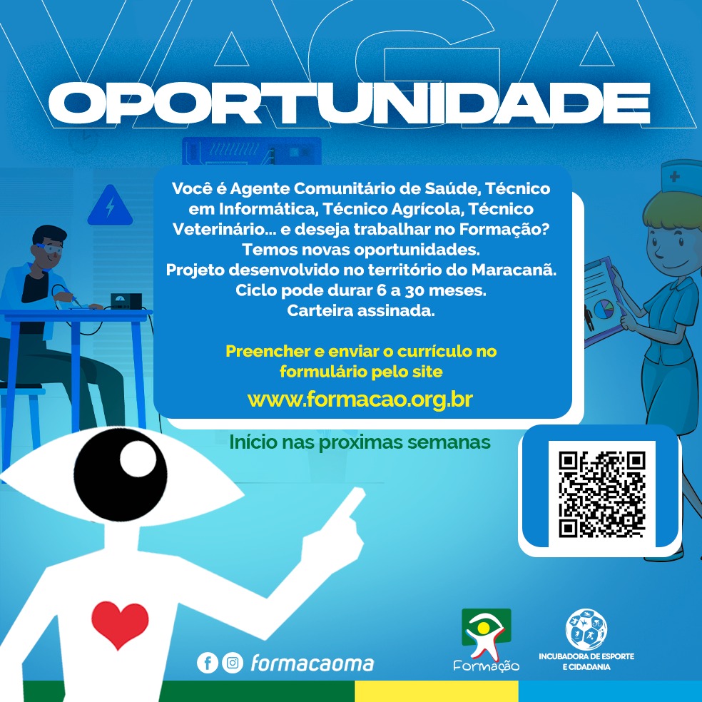 Vagas abertas para Técnicos - Projeto no Maracanã